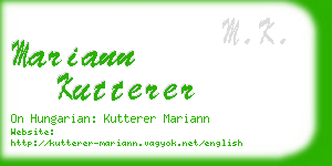 mariann kutterer business card